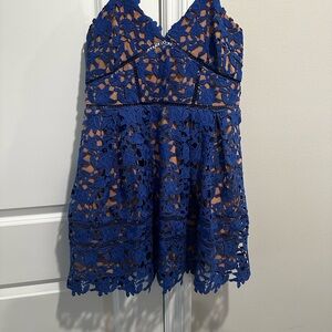 Self-Portrait Blue Lace Dress